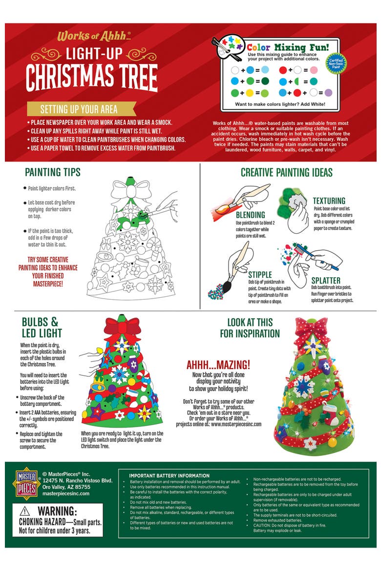 Christmas Tree Light-Up Plaster Kit, Alternate, color, Multicolor