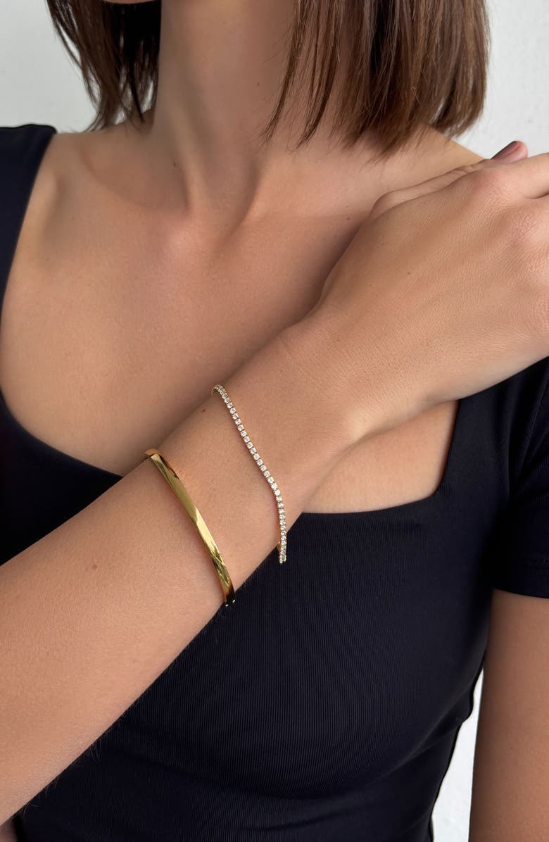 Adornia Set of 2 Cuff & Tennis Bracelets, Alternate, color,