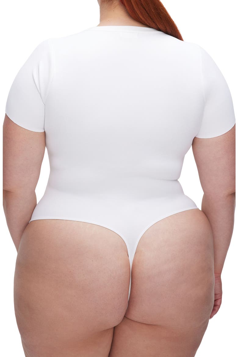 Sculpting Tee Bodysuit, Alternate, color, WHITE001