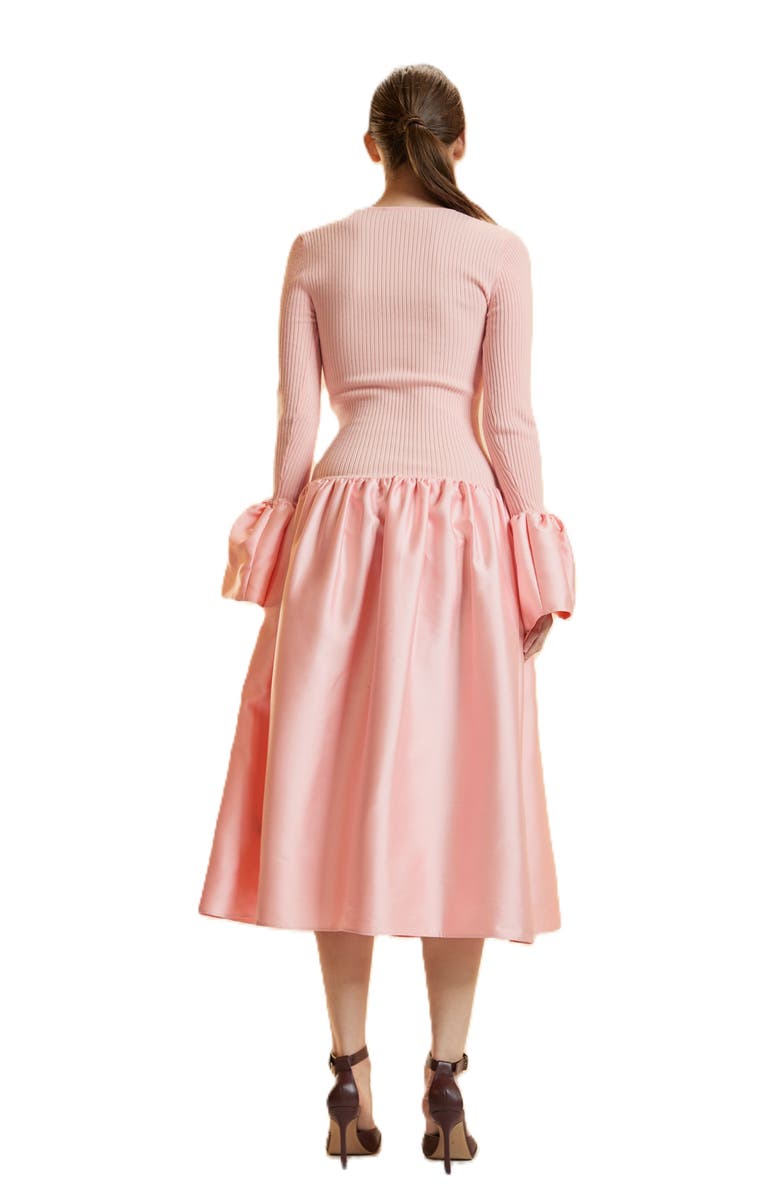 Cynthia Rowley Rib Knit Silk Wool Combo Dress, Alternate, color, Pink
