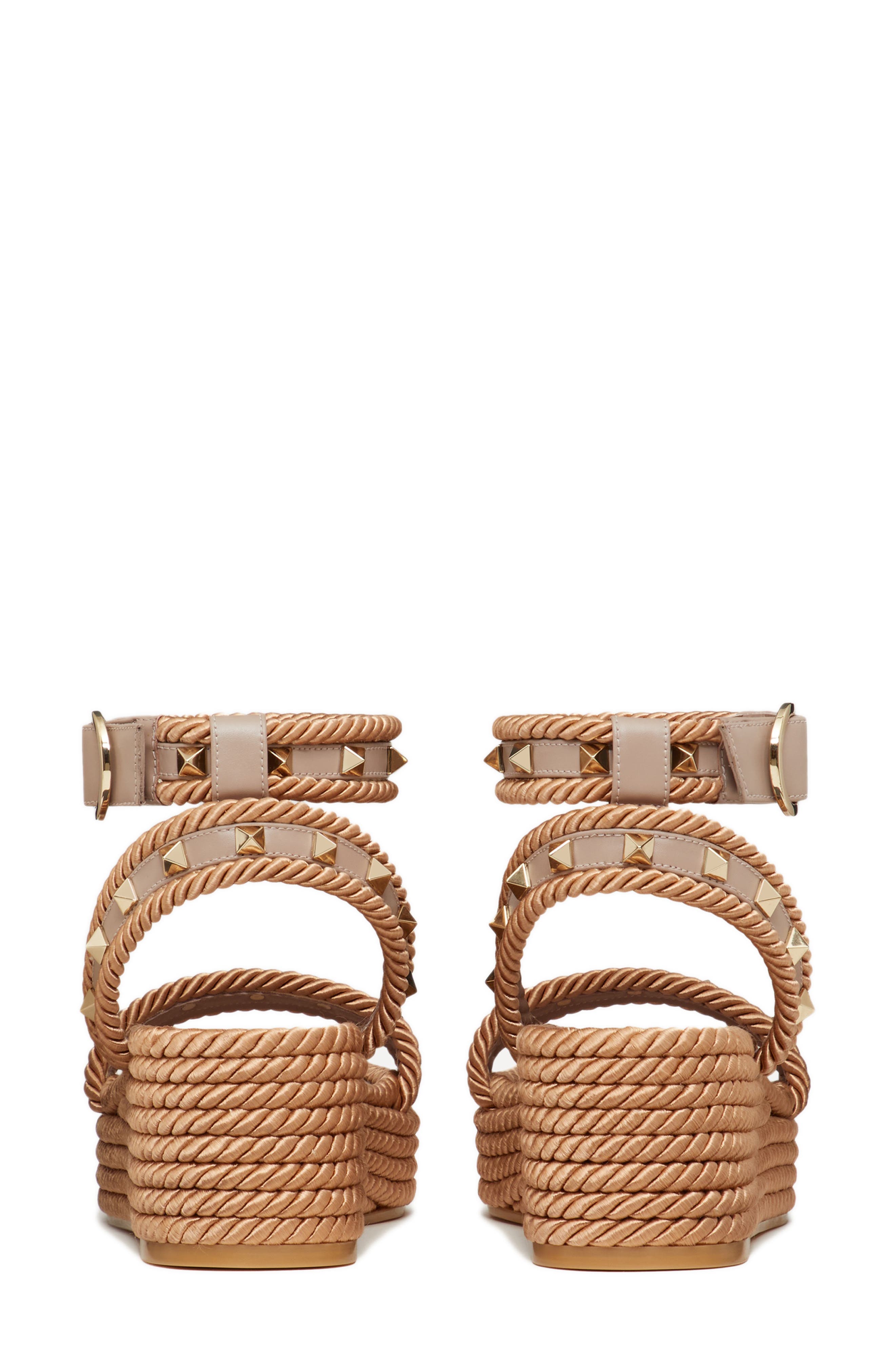 Valentino Garavani Rockstud Flatform Sandal, Alternate, color, 