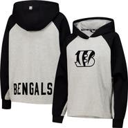 DKNY SPORT Women's DKNY Sport Gray/Black Cincinnati Bengals Joy Cropped Raglan Pullover Hoodie