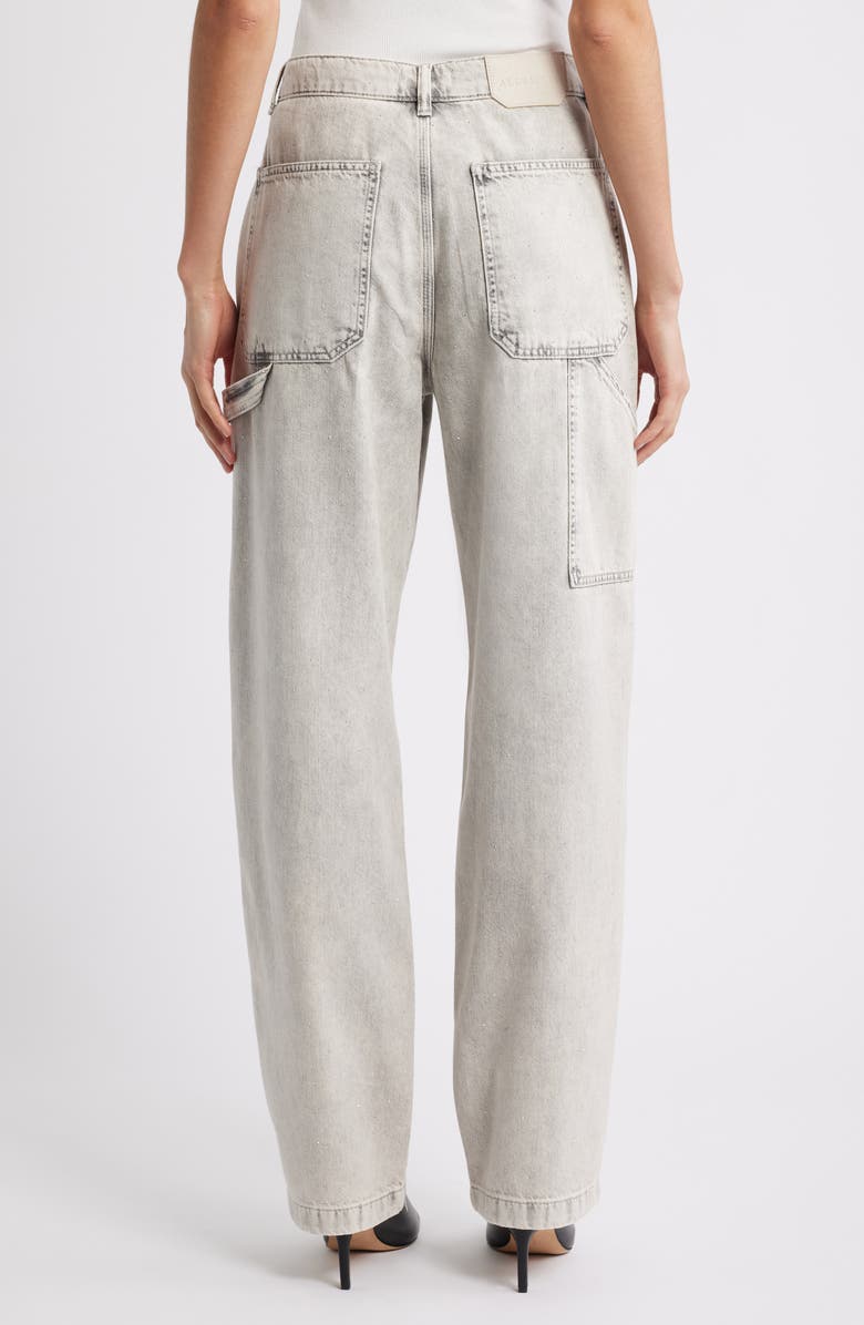 AllSaints Mia Crystal Carpenter Jeans, Alternate, color, Snow Grey