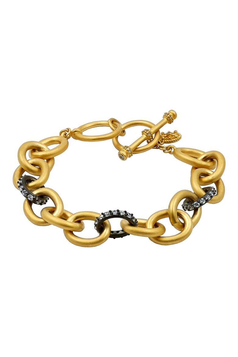 Signature Heavy Link Bracelet, Main, color, GOLD/ BLACK