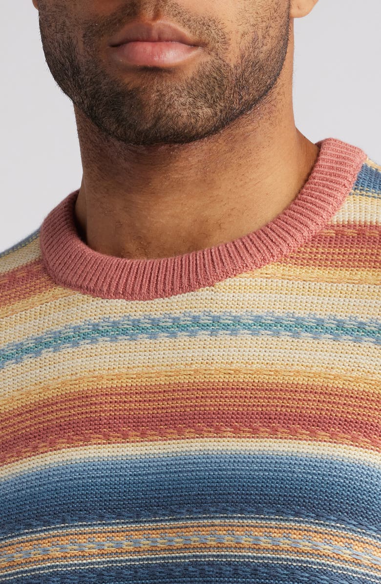 Faherty Stripe Crewneck Sweater, Alternate, color, Red Basin Ombre