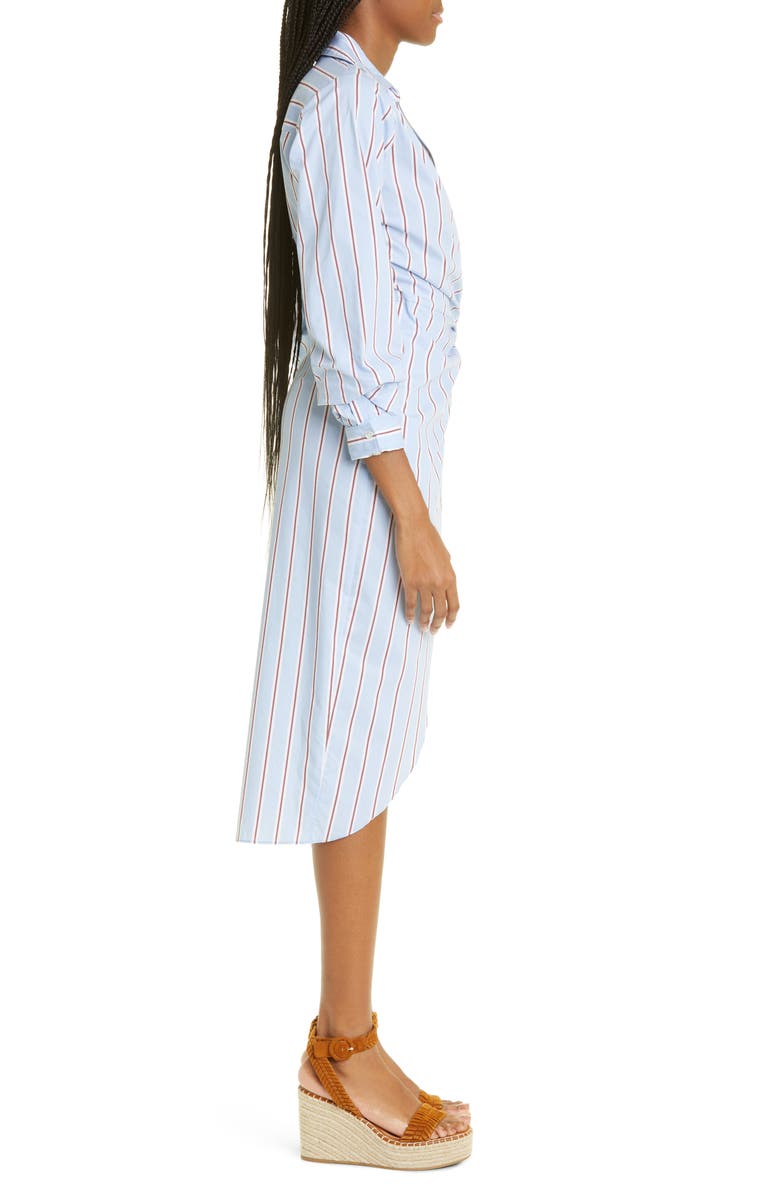 Veronica Beard Afton Stripe Cotton Blend Shirtdress, Alternate, color,