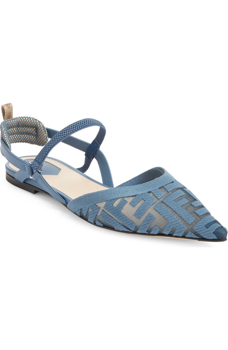 Fendi Colibrì Lite Pointed Toe Mesh Flat, Main, color, F1xhp Deep Mirto