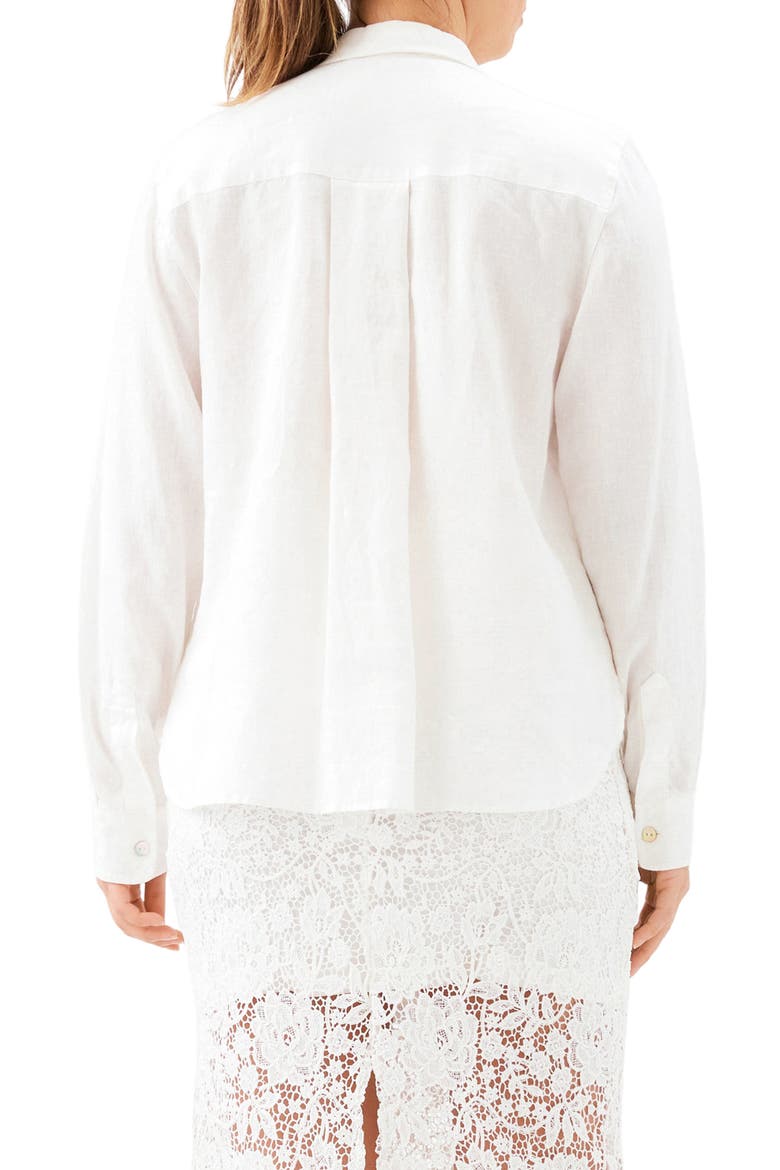 Linen Button-Up Shirt, Alternate, color, OFF WHITE