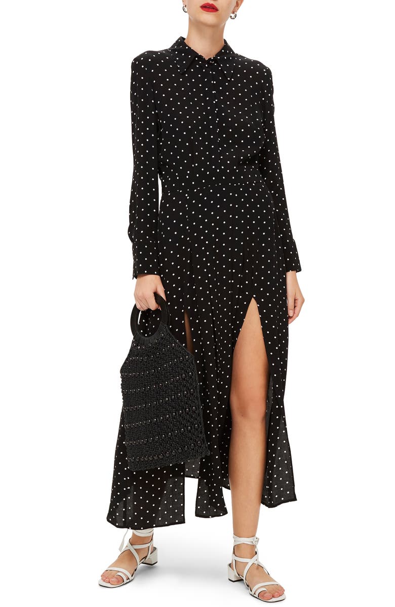 Topshop Dot Print Dress, Main, color,