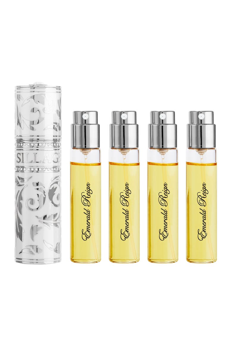 Arabesque Collection Blanche Absolue Travel Case & Emerald Reign Fragrance Gift Set, Main, color, NO COLOR