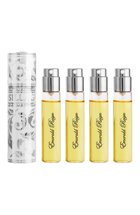 Arabesque Collection Blanche Absolue Travel Case & Emerald Reign Fragrance Gift Set