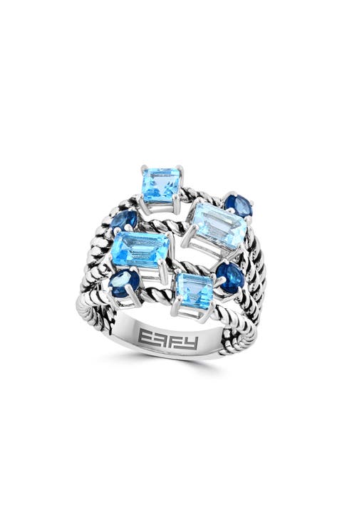 Sterling Silver London Blue Topaz Ring - Size 7