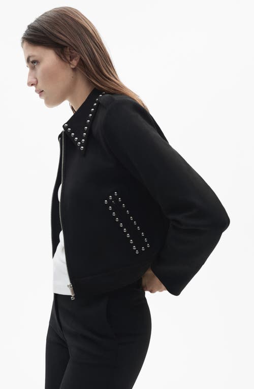 Mango Studded Jacket In Black