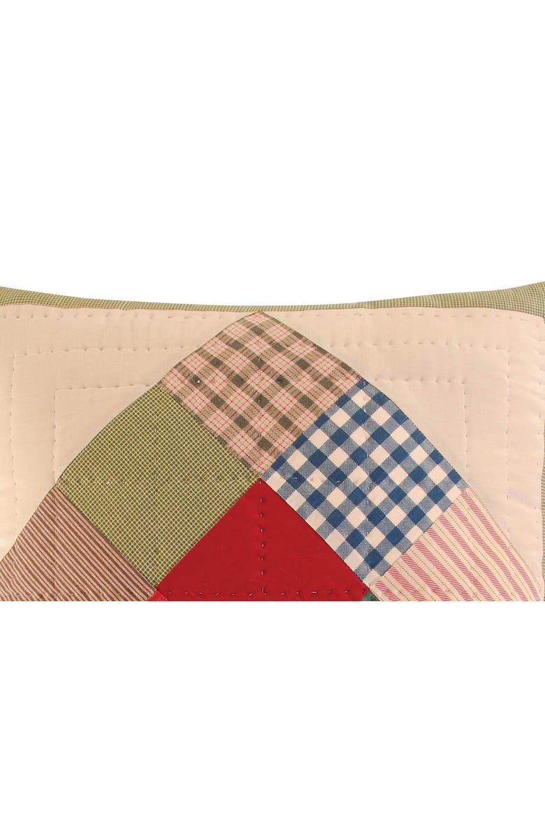 Patch Pinecone Quilted Pillow, 18" x 18", Alternate, color, Off-White