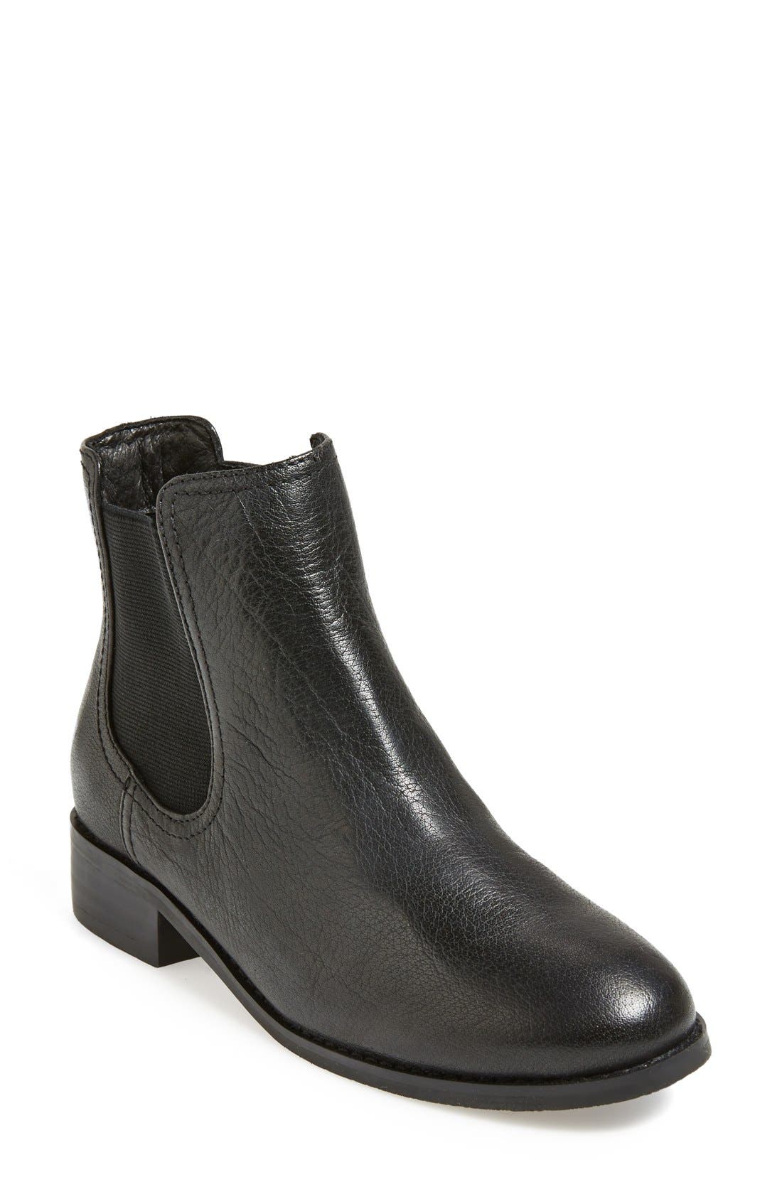 'Leah' Chelsea Boot, Main, color, BLACK