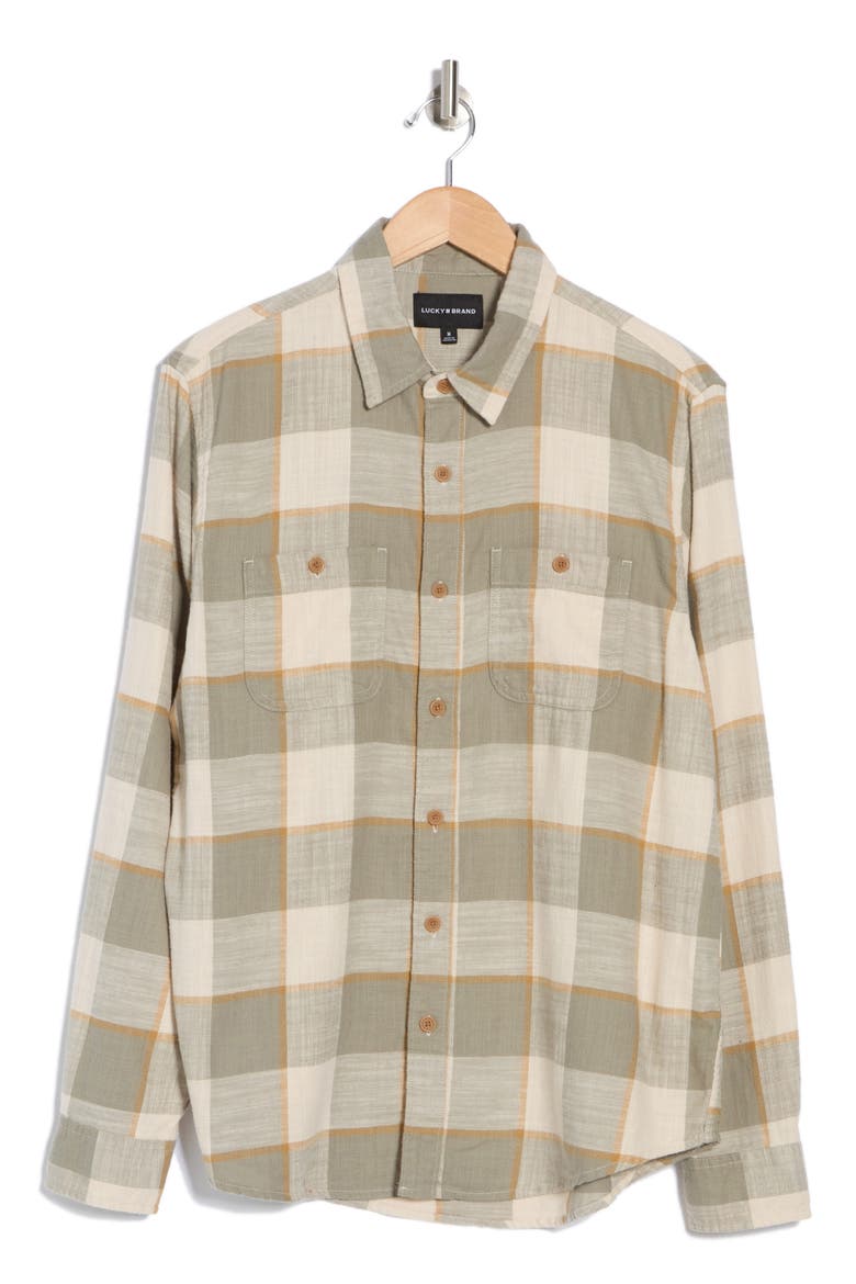 Mason Plaid Cotton Button-Up Shirt, Alternate, color, NATURAL MULTI