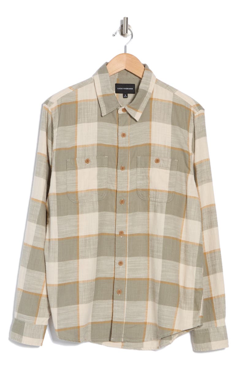 Lucky Brand Mason Plaid Cotton Button-Up Shirt, Alternate, color, Natural Multi