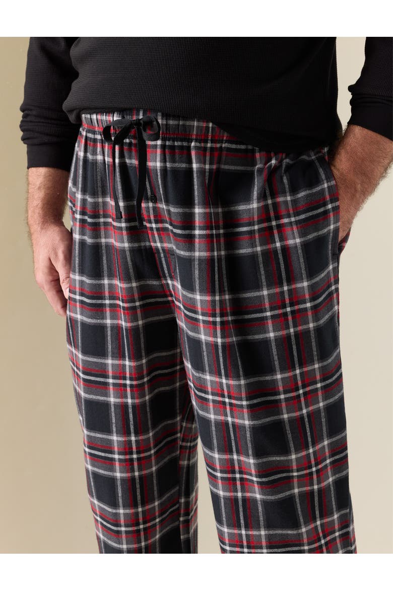 Big & Tall Plaid Flannel Lounge Pants V2, Alternate, color, BLACK