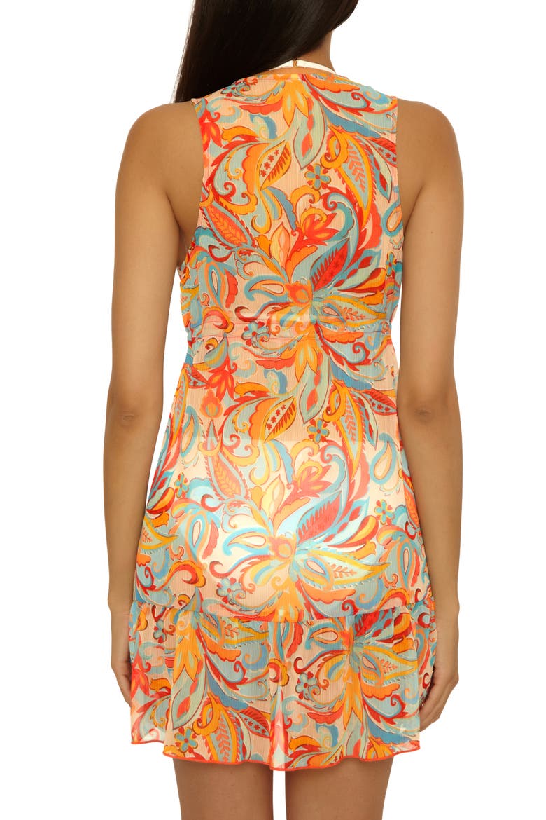 Phuket Semisheer Chiffon Cover-Up Tunic, Alternate, color, ORANGE MULTI