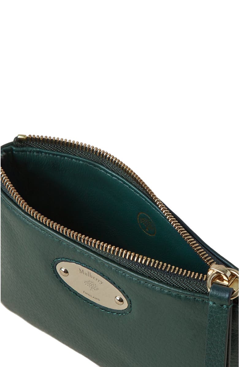 Mulberry Plaque Leather Coin Pouch, Alternate, color, Mulberry Green