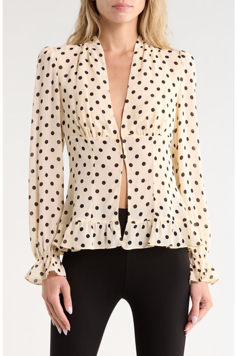 Maple Cream Dot Blouse, Main, color, SUGAR DOT
