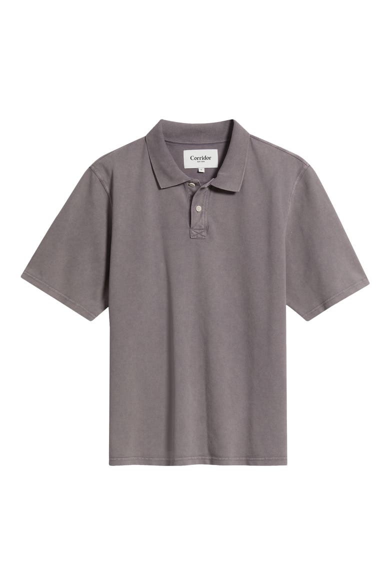 Brushed Cotton Piqué Polo, Alternate, color, DUSK