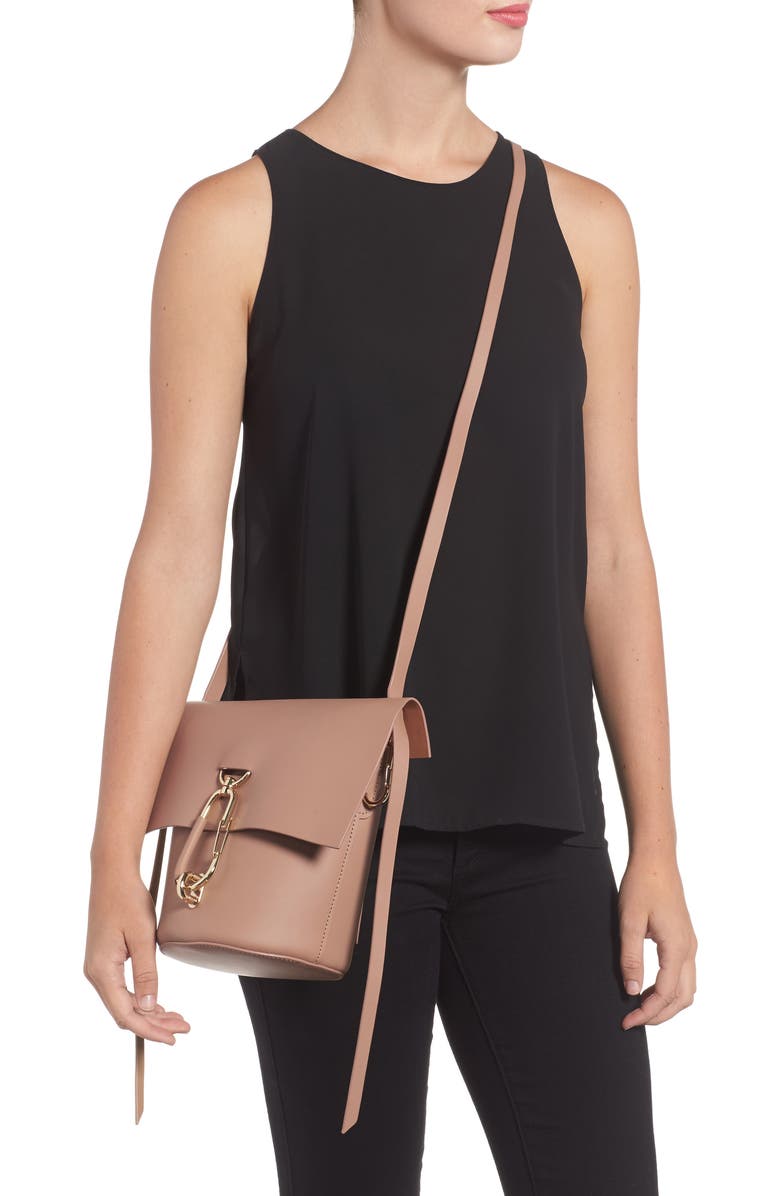 ZAC Zac Posen Belay Leather Crossbody Bucket Bag, Alternate, color, English Rose