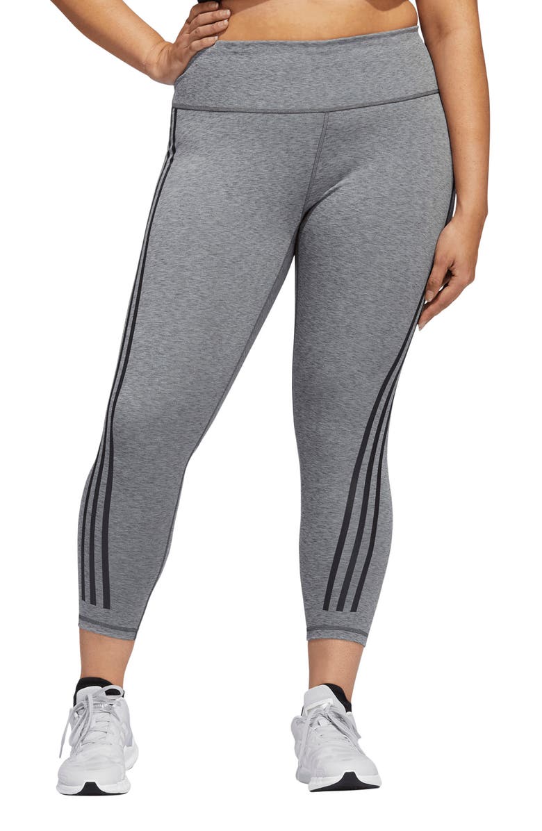 adidas Optime Trainicons 3-Stripes 7/8 Tights, Main, color,