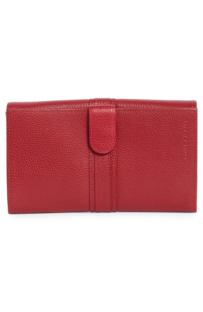 Longchamp Buckle Leather Wallet, Alternate, color, Vermillion
