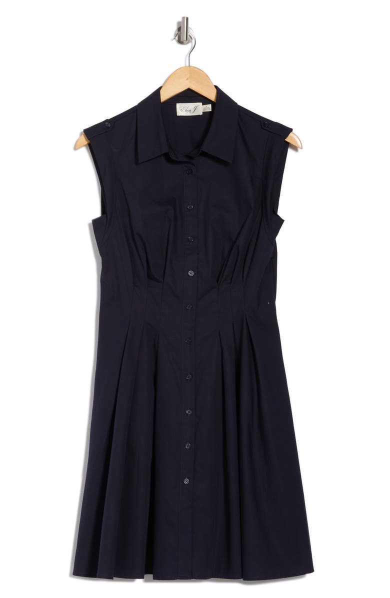 Eliza J Cap Sleeve Fit & Flare Shirtdress, Alternate, color, 