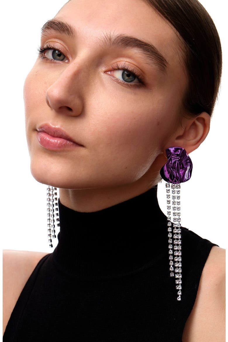 Georgia Crystal Drop Earrings, Alternate, color, VIOLET