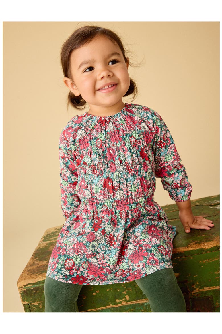 Smocked Blouson Dress, Alternate, color, Suzhou Garden Floral