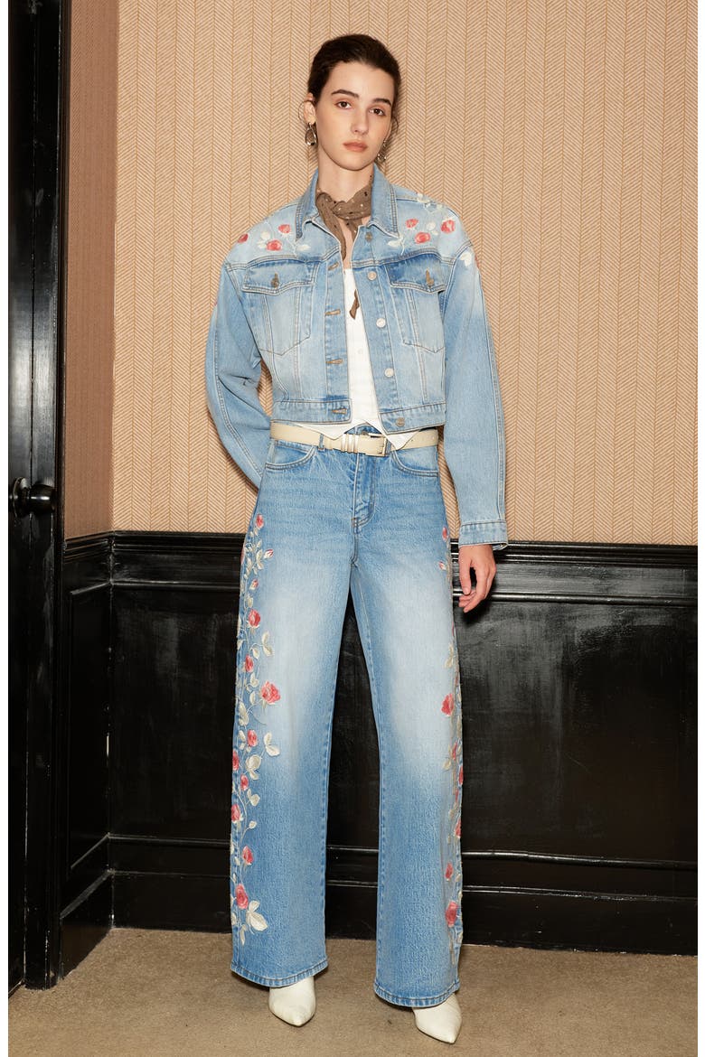 Crop Denim Jacket, Alternate, color, LIGHT BLUE