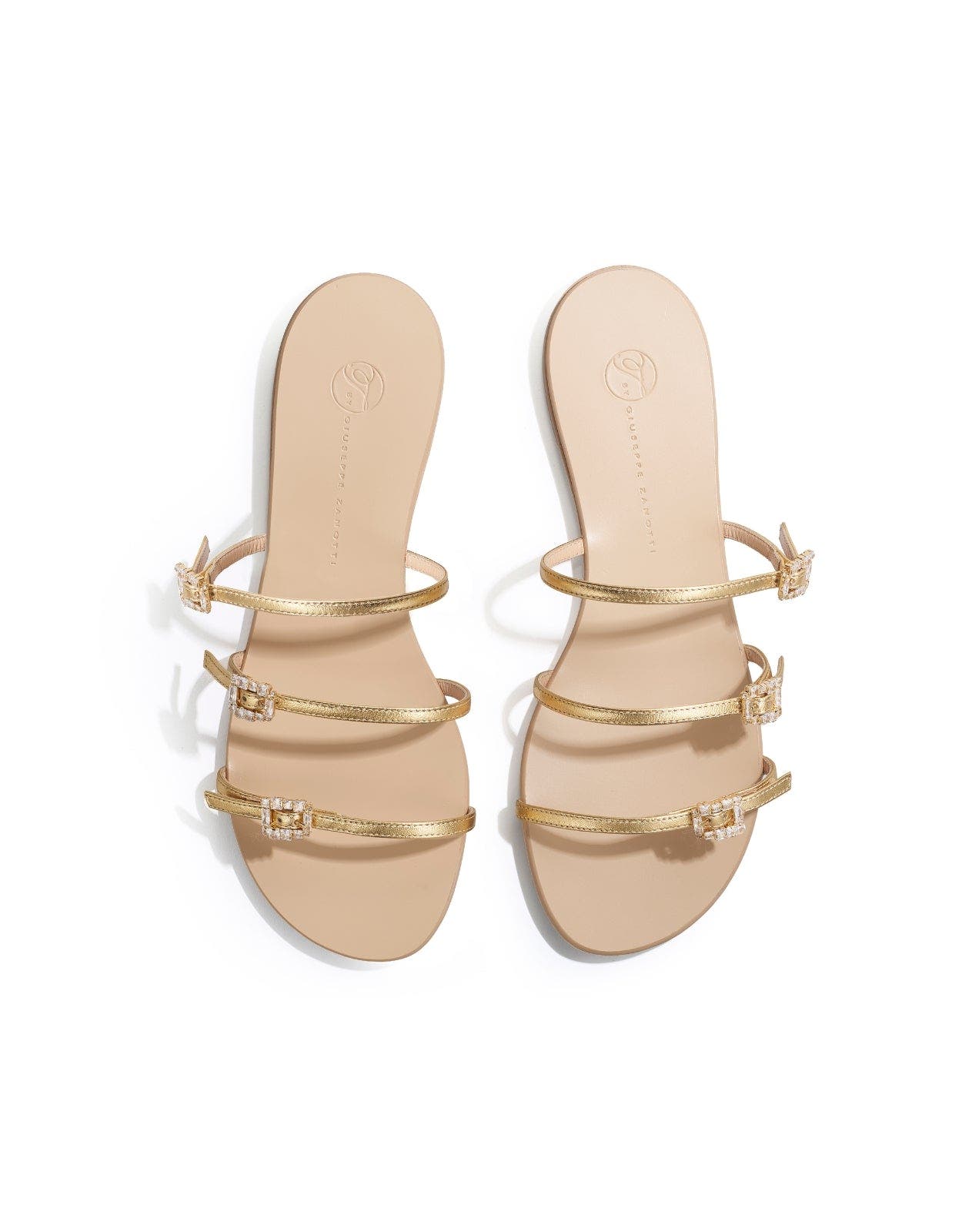 Eclipse Leather Flat Sandals, Alternate, color, Gold