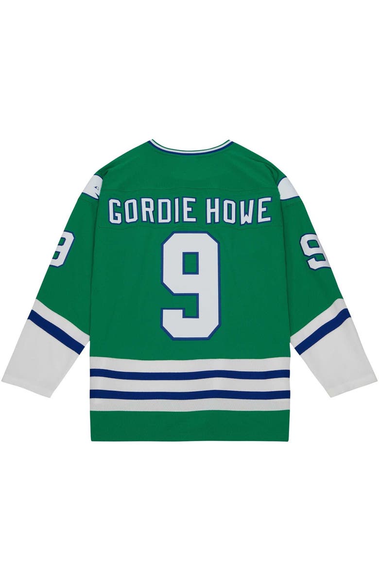 Mitchell & Ness Men's Mitchell & Ness Gordie Howe Green Hartford Whalers 1979/80 Blue Line Player Jersey, Alternate, color, 