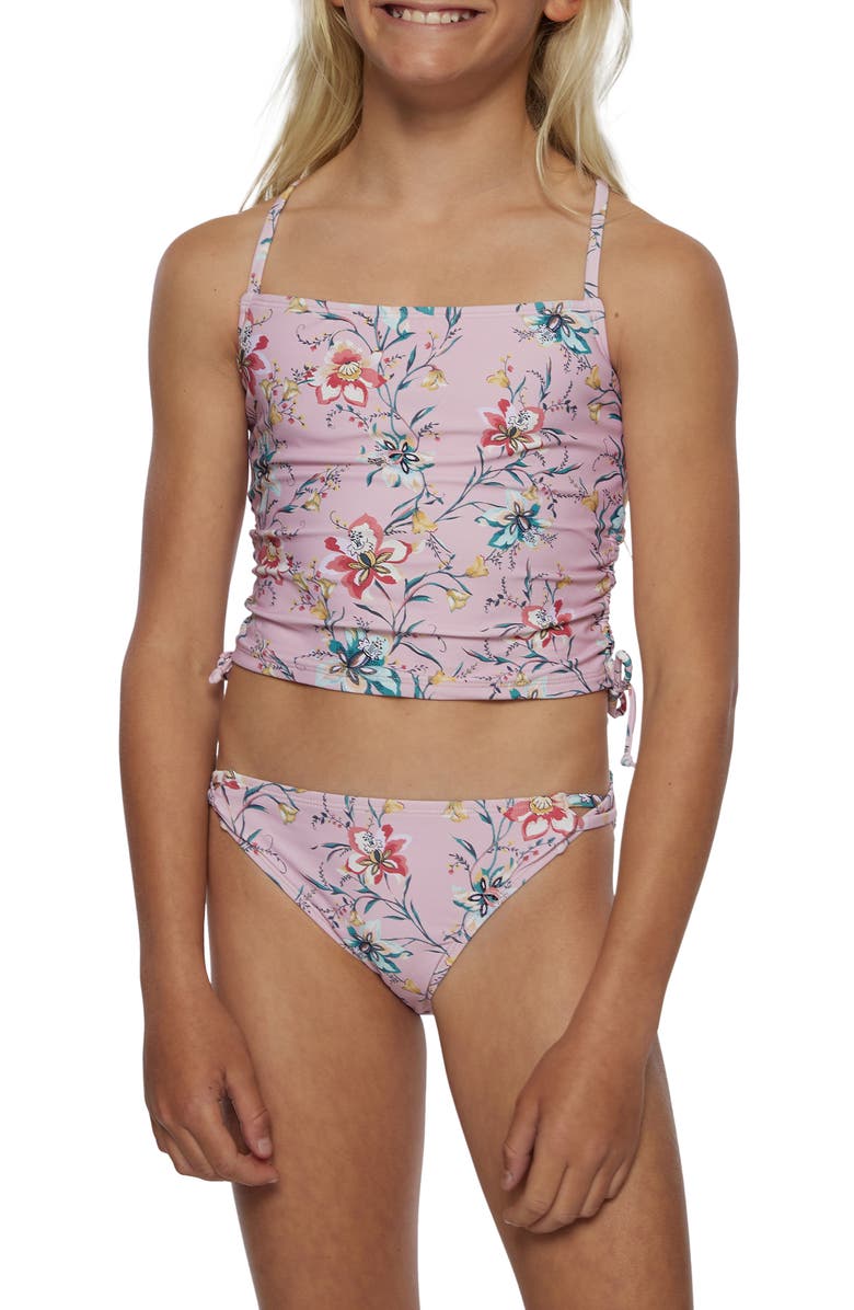 O'Neill Kids' Sydney Floral Print Tankini Two-Piece Swimsuit, Main, color, 