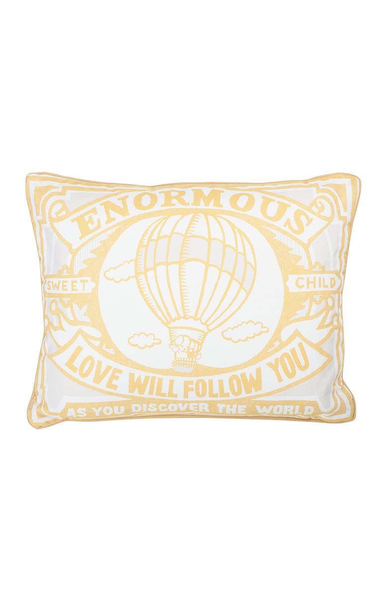 Storied Home Lumbar Multi Color "Sweet Child Enormous Love Will Follow You" <sup>©</sup> Cotton Pillow, Main, color, Yellow