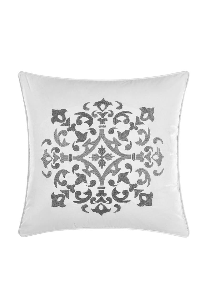 CHIC Athisa Jacquard Floral Applique Design King Comforter Set - White ...
