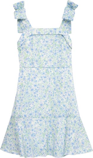 Kids' Shimmer Floral Bow Strap Dress