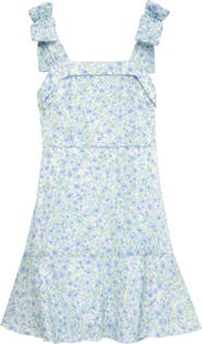 Speechless Kids' Shimmer Floral Bow Strap Dress