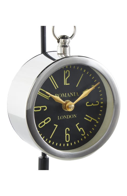 Vivian Lune Home Modern Stainless Steel Clock In Silver