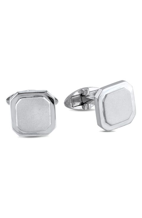 Men's Sterling Silver Square Cuff Links