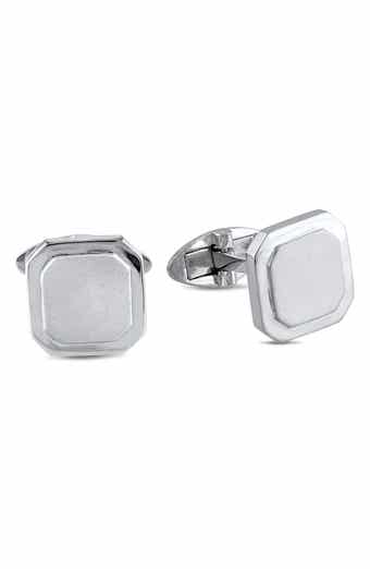 DELMAR Men's Sterling Silver Square Cuff Links