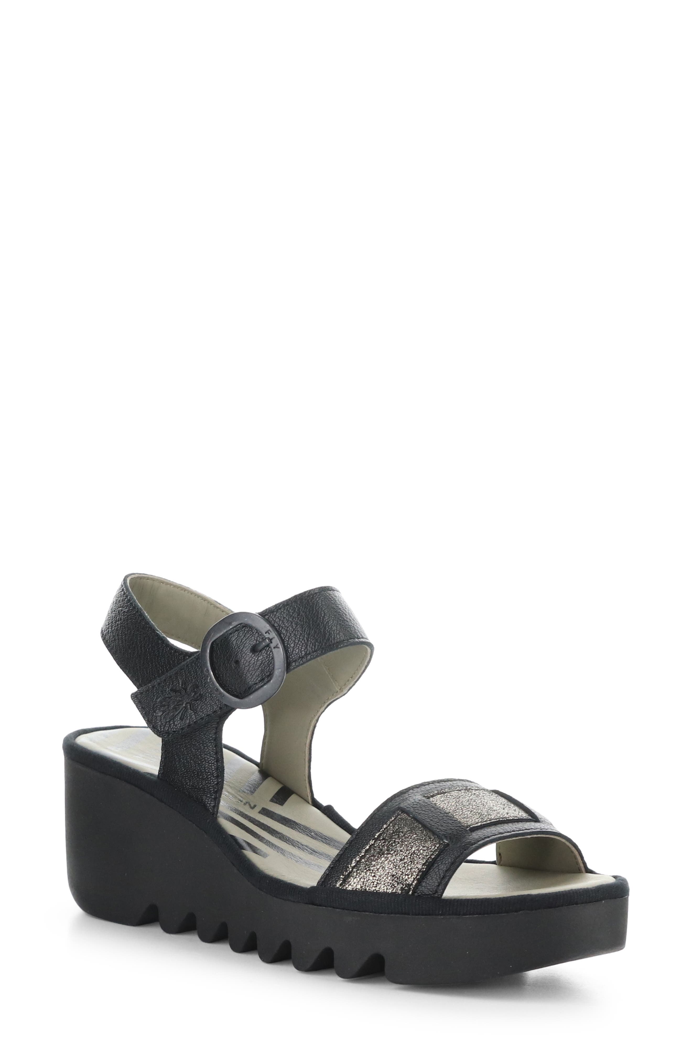 Fly London Beik Ankle Strap Platform Wedge Sandal, Main, color, 