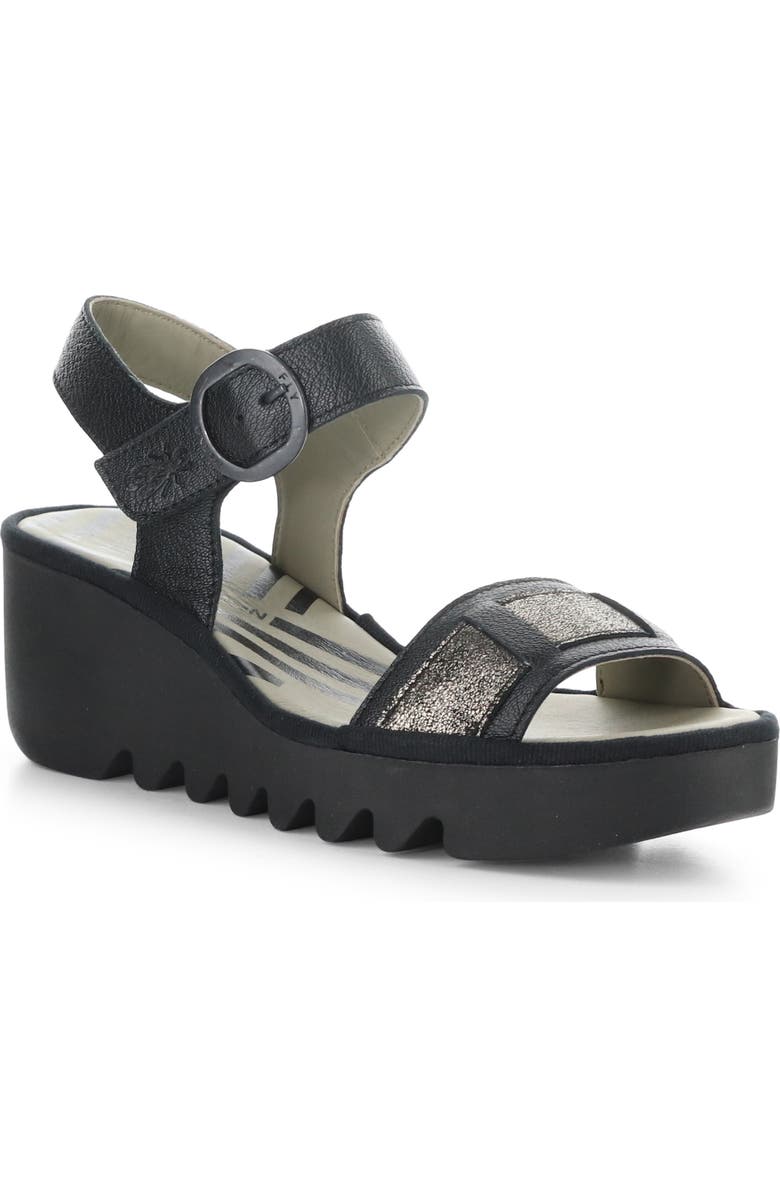 Fly London Beik Ankle Strap Platform Wedge Sandal, Main, color,