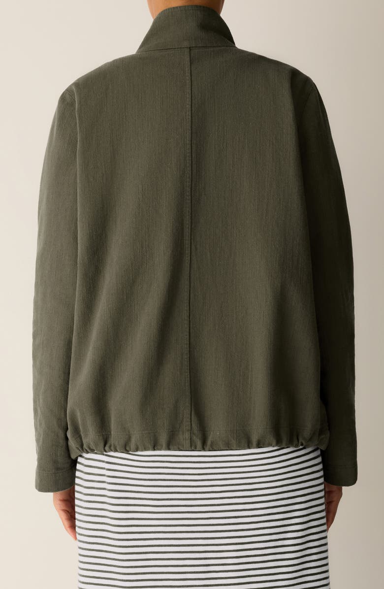 Eileen Fisher Stand Collar Organic Cotton & Organic Linen Zip Jacket, Alternate, color, 