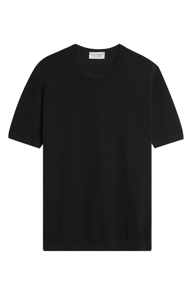 John Smedley Park Cotton Piqué T-Shirt, Alternate, color, Black