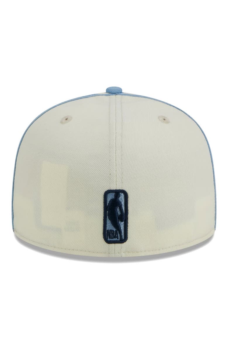 New Era Men's New Era Cream/Light Blue Memphis Grizzlies Piping 2-Tone 59FIFTY Fitted Hat, Alternate, color,