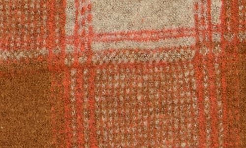 Love Token Plaid Longline Cardigan In Orange