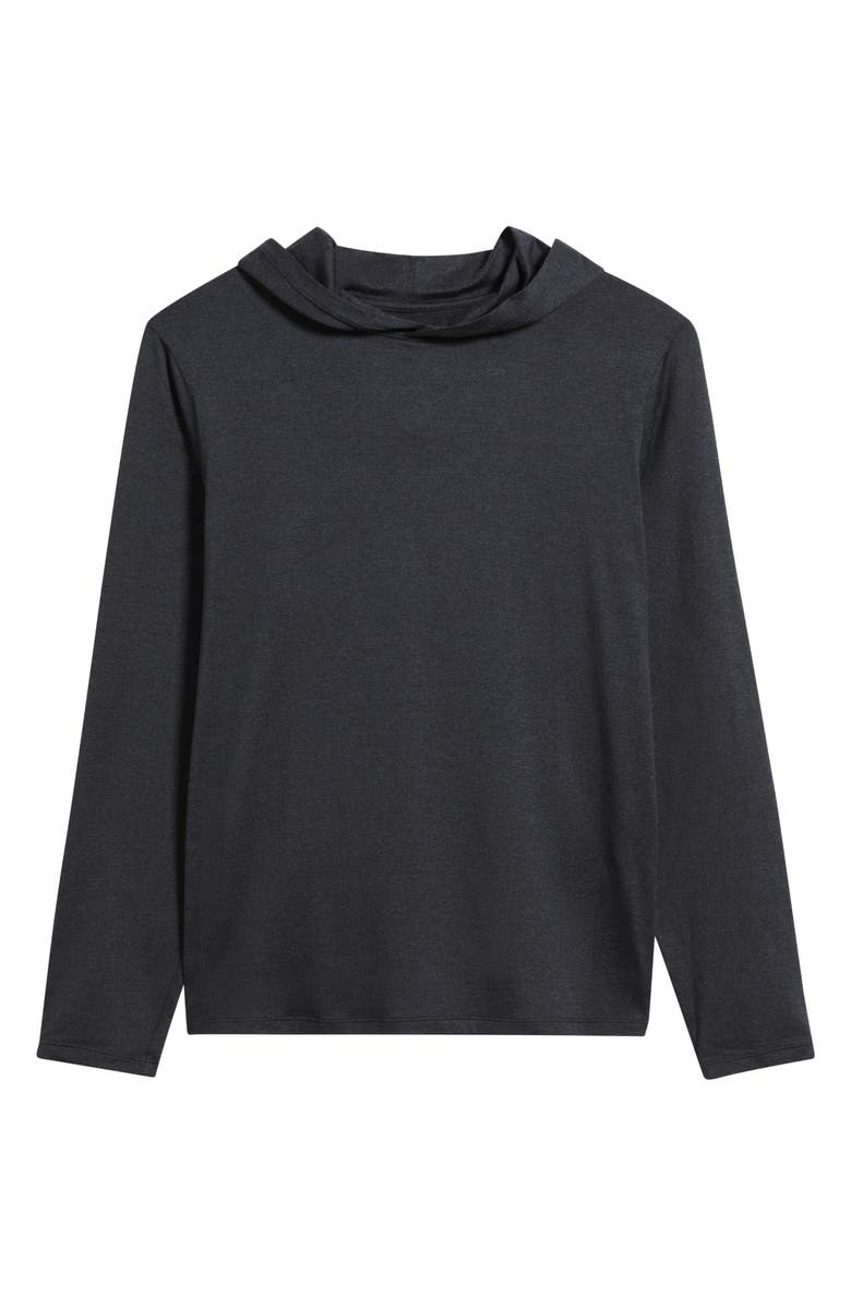 Zella Dynamic Hooded T-Shirt, Alternate, color, Grey Dark Charcoal Heather